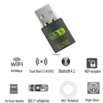 GearUP 600Mbps Dual Band WiFi + Bluetooth Adapter