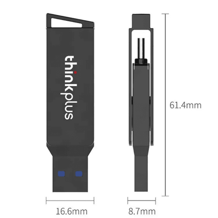 Lenovo thinkplus MU251 USB 3.1 & type-c Dual-port 256USB flash drive