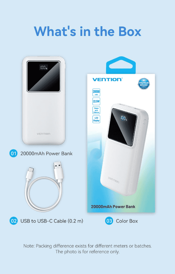 Vention FHPW0 20000mAh LED Display Power Bank